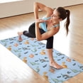 thumbnail image 6 of Blue Dinosaurs Leaves Pattern Hot Yoga Mat Towel Non Slip for Hot Yoga - Quick-Drying Yoga Mat Cover with 4 Corner Pockets with Travel Bag - Hot Yoga Towel Non Slip 70"x26", 6 of 6