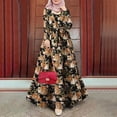 thumbnail image 2 of Abaya Dress for Elegant Women's Printed Dress Long Sleeve Robe Sun Skirt with Detachable Waist Belt, 2 of 7