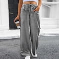 thumbnail image 2 of Wlynlyn Pajamas Pants for Women Plaid Elastic Waist Casual Wide Leg Cotton Pjs Bottoms Trousers with Pockets, 2 of 8