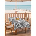 thumbnail image 3 of 52x70 Inch Outdoor Tablecloth with Umbrella Hole Zipper Rectangle Gray Monstera Rectangular Tablecloths Outside Waterproof Palm Tree Leaf Boho Botanical Tropical Patio Table Cloth Cover for Picnic, 3 of 8