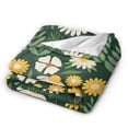 thumbnail image 6 of Green Blooming Daisy Pattern Throw Blanket,Super Soft Anti-Pilling Flannel Bed Blankets, 40"x30", 6 of 8