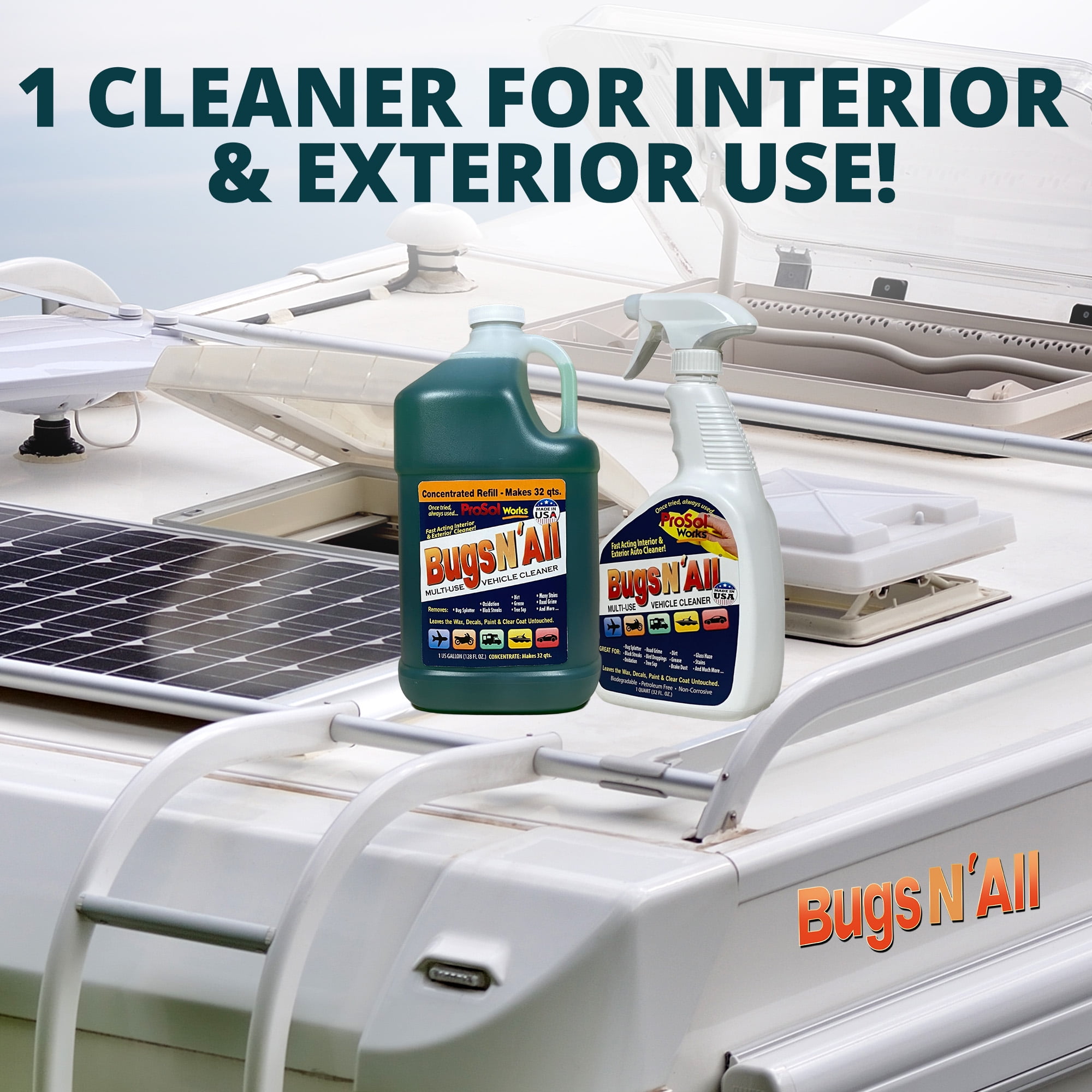 Bugs N All - Bug and Tar Remover - Interior & Exterior Cleaner for Car & Other Vehicles, 1 Gal