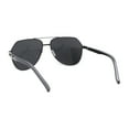 thumbnail image 4 of Xloop Mens Metal Rim Officer Style Racer Squared Geometric Sunglasses Gunmetal Grey Black, 4 of 4