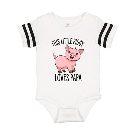 

Inktastic This Little Piggy Loves Papa- cute Gift Baby Boy or Baby Girl Bodysuit