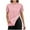 Pink, variant on Hinvhai Surgery Shirts for Women Full Tear Away 2 Side Snaps Chemo Port Adaptive Dialysis Clothing Short Sleeve Blue XL(XL)