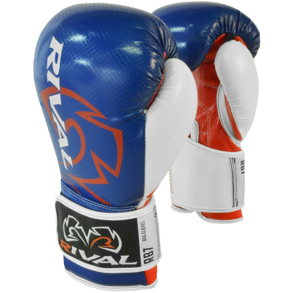 Rival Boxing RB7 Fitness+ Hook and Loop Bag Gloves Blue/Red/White