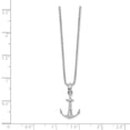 thumbnail image 2 of 925 Sterling Silver 18 Inch Diamond Necklace 2 Extender Pendant Charm Seashore Anchor, 2 of 6