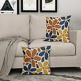 thumbnail image 3 of Blue Orange Yellow Pillow Covers 20x20 Set of 2 Geometric Art Flower Print Decorative Outdoor Pillowcases Fall Colored Floral Farmhouse Throw Cushion Case Decor for Couch Sofa Bed, 3 of 6