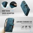 thumbnail image 5 of CaseMe Case for Samsung Galaxy A16 Wallet Case for Women Men, Fashion Durable PU Leather Magnetic Flip Lanyard Strap Wristlet Zipper Card Holder Wallet Phone Case for Samsung Galaxy A16 6.7-inch,Blue, 5 of 9