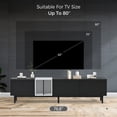 thumbnail image 3 of EUROCO Mid-Century Modern TV Stand Up to 80" Contemporary Rectangle ,Unique Style TV Console Table with 3 Doors & Large Storage Cabinet for Living Room Bedroom, 3 of 7