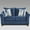 Navy Blue, variant on Fabric - Navy Blue, High Foam Seat Cushions, Slightly Rolled Arms, -colored Legs, Living Room Nice With Blue Upholstery, Hardwood Frame, Legs