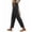 Black, variant on Womens High Waist Drawstring Elastic Waist Pants Loose Fit Solid Color Casual Trousers for Daily Wear and Vacation, Size S-2XL
