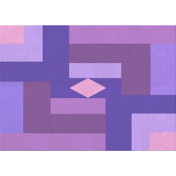 Ahgly Company Indoor Rectangle Patterned Heliotrope Purple Area Rugs, 5' x 8'