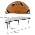 thumbnail image 6 of Emma + Oliver 3 Piece 86" Oval Wave Collaborative Grey Kids Adjustable Activity Table Set, 6 of 14