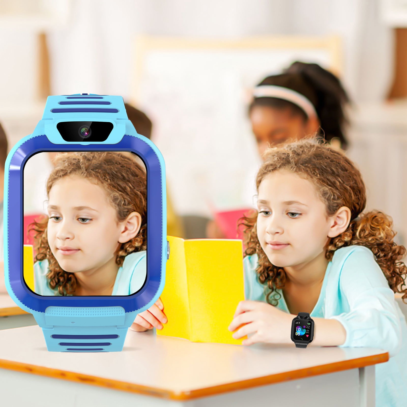 Byujiro Children's Smart Watch Intelligent Watch with High-definition Touchscreen and Camera for Video Calls 4G Student Card Pluggable Phone Watch Accurate Positioning for Boys Girls