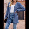 thumbnail image 4 of Cárdigan de Otoño para Mujer, de Punto Suave, de Larga, Abierto Al Frente y con Bolsillos. Azul S, 4 of 8
