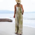 thumbnail image 3 of Caywon Women Fashion Casual Loose Fit Printed Pattern Pockets Sleeveless Back Strap Jumpsuit One Piece Romper Comfortable Lightweight Fabric Relaxed Yellow L, 3 of 5