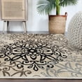 thumbnail image 6 of Contemporary Floral Medallion Plush Polypropylene Washable Indoor Area Rug, 8' x 8', Beige by Blue Nile Mills, 6 of 6