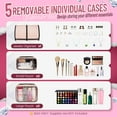 thumbnail image 2 of TOPCHANCES Travel Makeup Bag Cosmetics Organizer with 4 Removable Cases for Travel with Makeup & Toiletries, Pink, 2 of 7