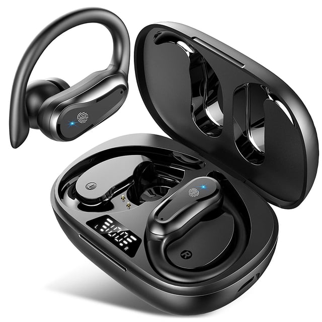 Auriculares Deportivos Bluetooth 5.3 Inalámbricos con Sonido HiFi Premium Cancelación de Ruido ENC Resistencia al Agua IP7 y Estuche de Carga USB-C con LED Dual para 48 Horas de Autonomía