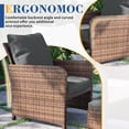 thumbnail image 5 of Poteban Balcony Furniture 5 Piece Patio Furniture Set, Outdoor Patio Chair with Ottoman for Front Porch Deck, Wicker Lounge Chair with Side Table, Grey, 5 of 8