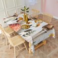 thumbnail image 3 of Red Mushroom Flower White Pattern Rectangle Tablecloth 60"x120",Waterproof Polyester Rectangle Table Cloth, Wipeable Spillproof Polyester Tablecloth for Dining, Camping, Indoor and Outdoor, 3 of 6