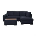 thumbnail image 3 of Eri 100 Inch Sectional Sofa, Right Chaise, Ottoman, Pillows, Dark Gray, 3 of 6