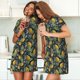 thumbnail image 4 of Disketp Citrus Fruits Elegant Lemons para Camisón Corto de Manga Corta para Mujeres, Camisón Cómodo con Escote Redondo, Bonito y Confortable, 4 of 6