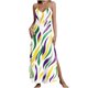 thumbnail image 1 of Falda Larga de Verano de las Mujeres Cuello en V sin Mangas Correa Dividida Impresa Vestido de Sueño Casual, Faldas Largas de las Mujeres, 1 of 8