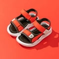 thumbnail image 3 of XYIJANI Boys Sandals Summer Beach Shoes Hook Loop Breathable Non Slip Sandals (Red,23), 3 of 4