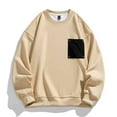 thumbnail image 2 of UVEASISHA Mens Oversized Crewneck Sweatshirts Fall Fashion Loose Pullover Tops Casual Long Sleeve Drop Shoulder Sweatshirt without Hood Khaki 2XL, 2 of 4