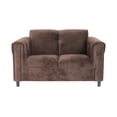 thumbnail image 5 of DeeHome Dark Brown Suede Loveseat Sofa for Living Room, Modern Décor Love Seat Mini Small Couches for Small Spaces and Bedroom with Solid Wood Frame, 5 of 5
