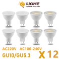thumbnail image 2 of Bombilla Led GU10 MR16, foco de iluminación interior, decoración del hogar, 12 piezas, AC220V, AC110V, 100-240V, GU5.3, 2 of 4