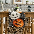 thumbnail image 2 of Smile Jack O Lantern Pumpkin Ghost Spider Halloween Table Runner Black 13 x 72 Inch, 2 of 7