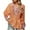 Orange, variant on Women's T-Shirts Basic Tops Boho Vintage Flower Print Long Sleeve V Neck Lace Up Plus Size Outfits Green