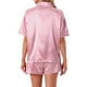 thumbnail image 3 of INSPIRE CHIC Conjunto de Pijamas para Mujeres con Botones, Cuello Notch, Manga Corta y Pantalones Cortos, Conjunto de Lounge Suave y Acogedor L Rosa, 3 of 6