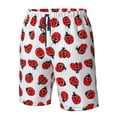 thumbnail image 6 of Uemuo Ladybug On Blue Stripes Pattern Men's Swim Trunks Hawaiian Beach Bathing Suit Swimsuits Beach Quick-Dry Shorts with Pockets-XX-Large, 6 of 9