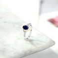 thumbnail image 4 of Gem Stone King 10K Yellow Gold and 925 Sterling Silver Blue Sapphire and White Lab Grown Diamond Engagement Ring for Women (1.08 Cttw, Available in Size 5, 6, 7, 8, 9), 4 of 4