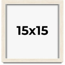 15x15 Shadow Box Frame White | 1.125 Inches Deep Real Wood Rustic Shadowbox Display Frame | UV