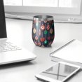 thumbnail image 3 of Christmas 12oz Stainless Steel Insulated Wine Tumbler with Lid and Straw – Double Wall Vacuum Mug for Hot & Cold Drinks, 304 Steel Interior, Sweat-Free Design, 3 of 5