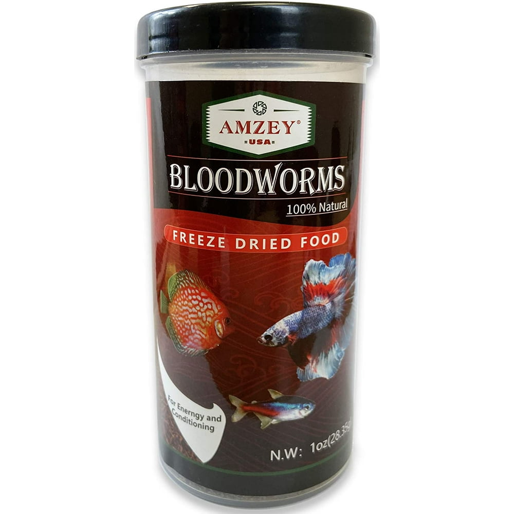 Freeze Dried Bloodworm 1 oz, 100 Natural Freeze Dried Blood Worms
