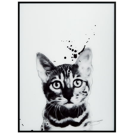 UPC: 0028201016484 | Bengal Cat Pet Paintings on Printed Glass Encased with a Gunmetal Anodized Frame