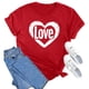 thumbnail image 4 of RKSTN Women's Valentine's Day Cotton T Shirts Oversized Crewneck Valentine Graphic Print Short Sleeve Shirt Pullover Tops Womens Casual Round Neck Plus Size Loose Fits Comfy Summer Baisc Tee Shirts, 4 of 8