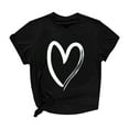 thumbnail image 1 of Besolor Tunique d'Été pour Femmes Imprimé Cœur Col Rond Manches Courtes T-Shirts Décontractés Blouse Ample pour Sortir, 1 of 4