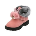 thumbnail image 2 of Zecgelong Kids Baby Girls Warm And Soft Shoes Princess Shoes Fashion Hairball Cotton Boots Snow Boots Snow Shoes Baby Sneakers Size US:11 Pink, 2 of 2