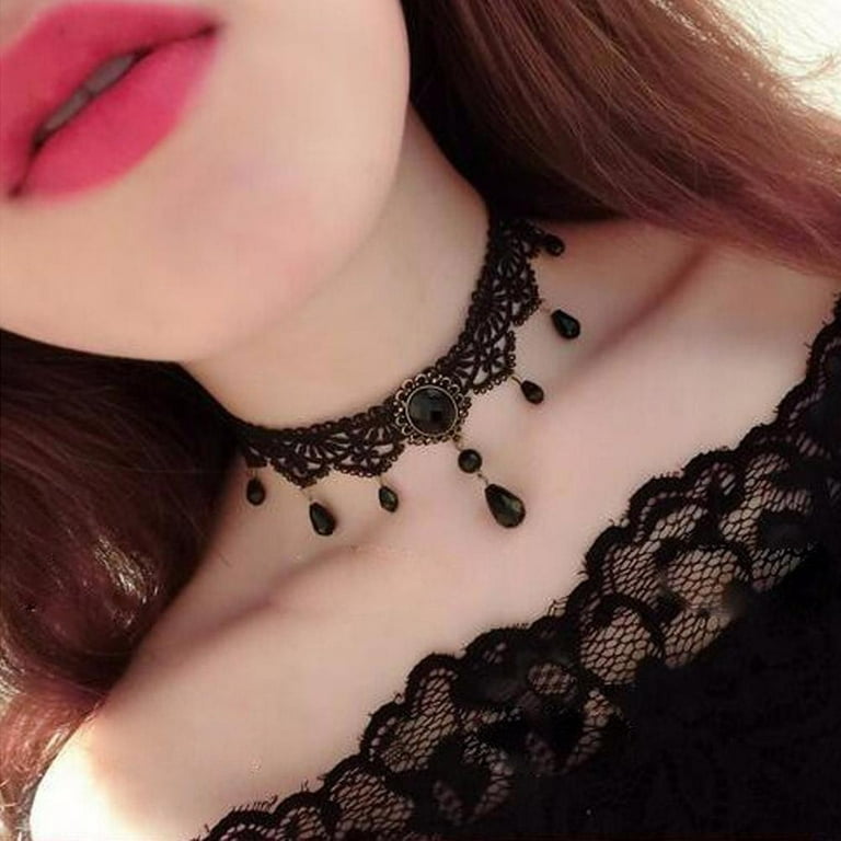 Buy The Black Velvet and Gold Chain Tassel Choker | JaeBee Jewelry