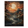 thumbnail image 3 of Designart "Moonlit Serenity Papercut Sunset I" Landscape & Nature Print on Natural Pine Wood, 3 of 5