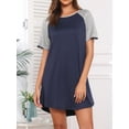 thumbnail image 4 of Avidlove Women Nightgowns 3 Pack Short Sleeve Sleep Shirts Crew Neck Nightdress Soft Sleepwear, 4 of 8