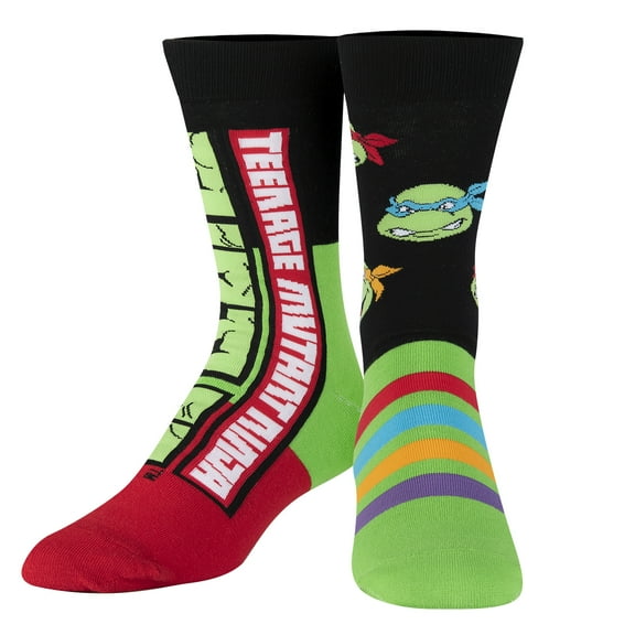 Odd Sox, Ninja Turtles, TMNT Leo Raphe Donnie Mickey, Funny Crew Socks, Fun 80s