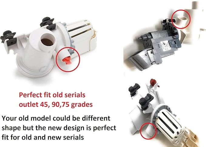 WPW10241025 Washer Drain Pump Replacement – Replaces W10241025, W10321032, 46197020, 1876931, PS11752769 – Compatible with Select Front Load Washers